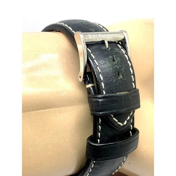 Jean Richard Men's Watch Sebring 25030 Swiss Automatic Black Dial Leather Band - Picture 11 of 13